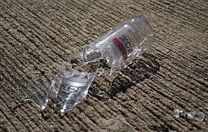 Shattered Smirnoff Ice bottle on a boating acc... Shattered Smirnoff Ice bottle on a boating acc...